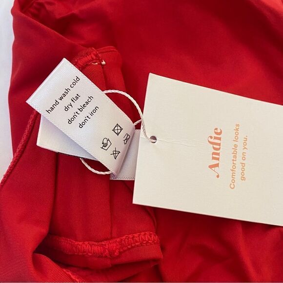 Andie Cherry Red Wyndwood One Shoulder Bikini Top Sz XL NWT - Picture 8 of 15